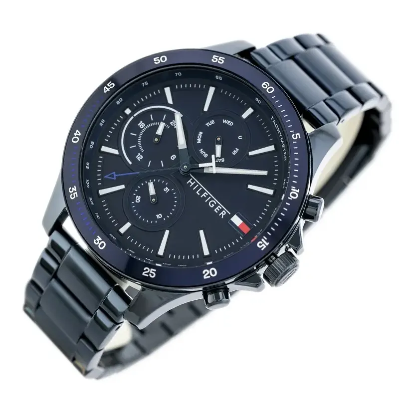 Tommy Hilfiger Bank Chronograph Blue Dial Men's Watch Watch- 1791720